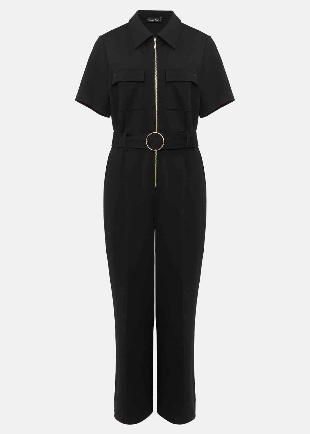Polly Black Zip Jumpsuit Black