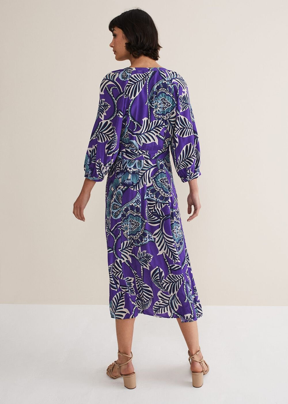 Erin Paisley Midi Dress Purple