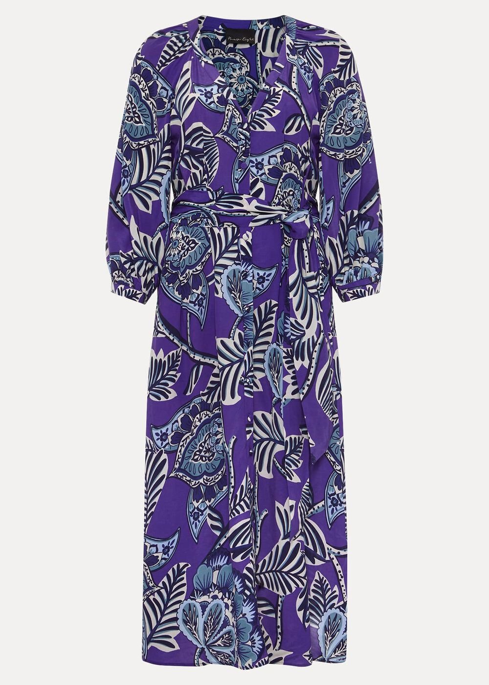 Erin Paisley Midi Dress Purple