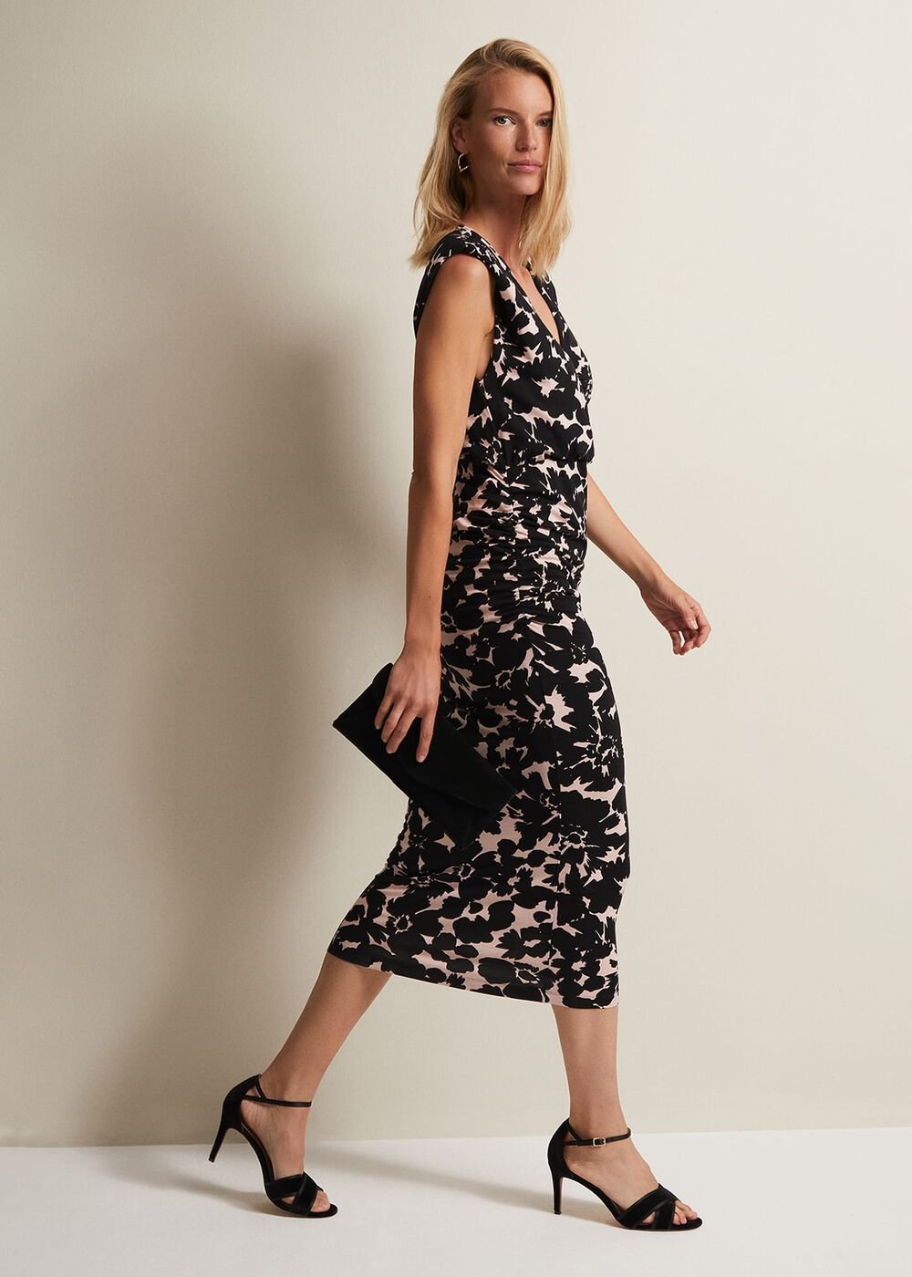 Taylor Floral Jersey Midi Dress Multi-Coloured