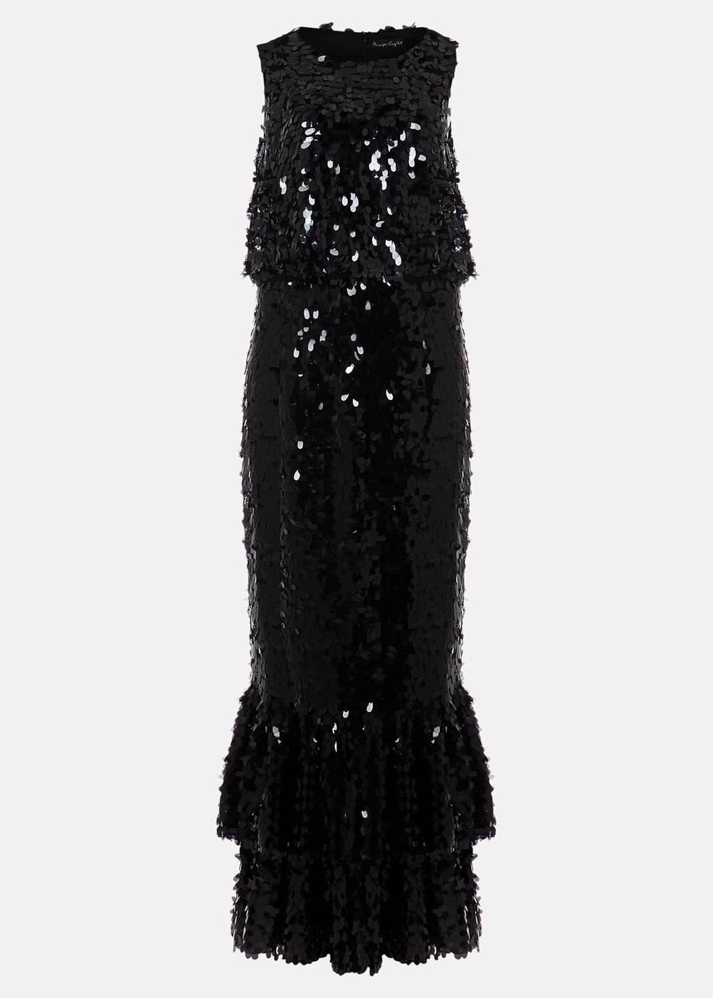 Elena Black Sequin Tiered Maxi Dress Black