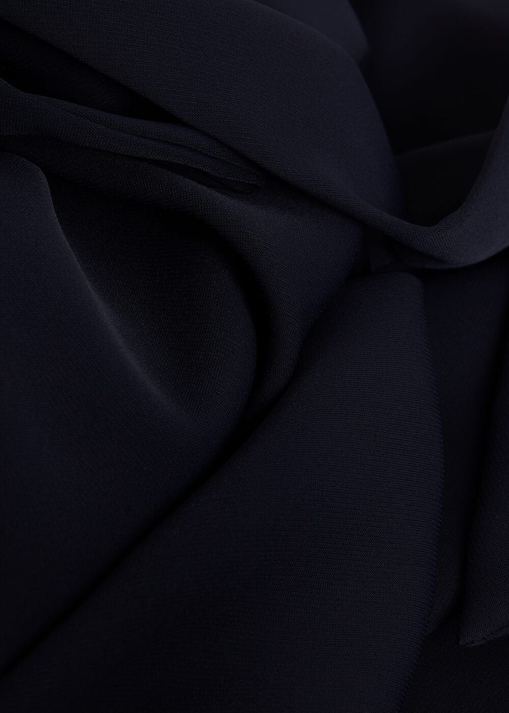 V-Neck Wide Leg Jumpsuit with Frill Sleeves in Dark Navy Navy