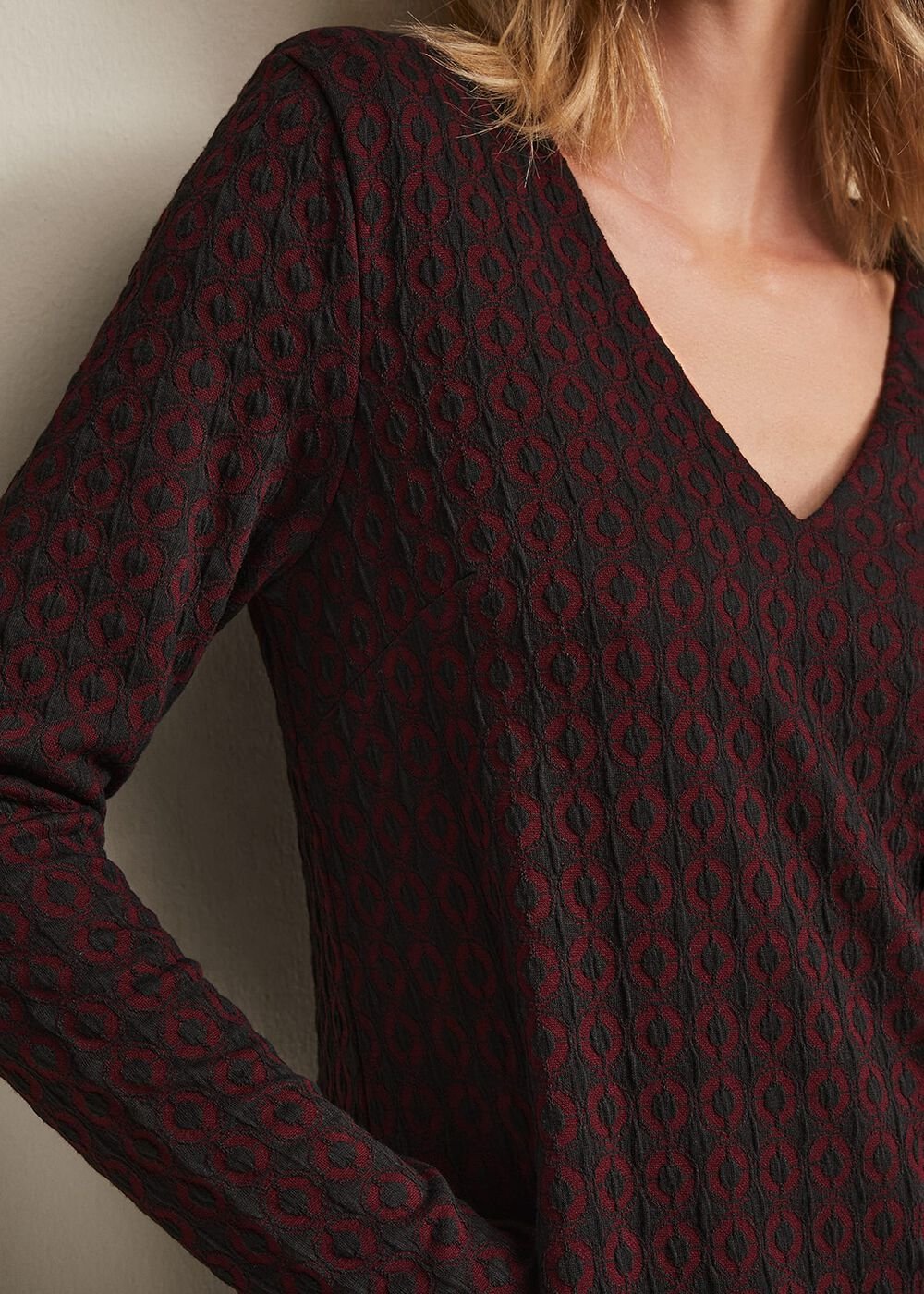 Lianna Geo Mini Dress Burgundy