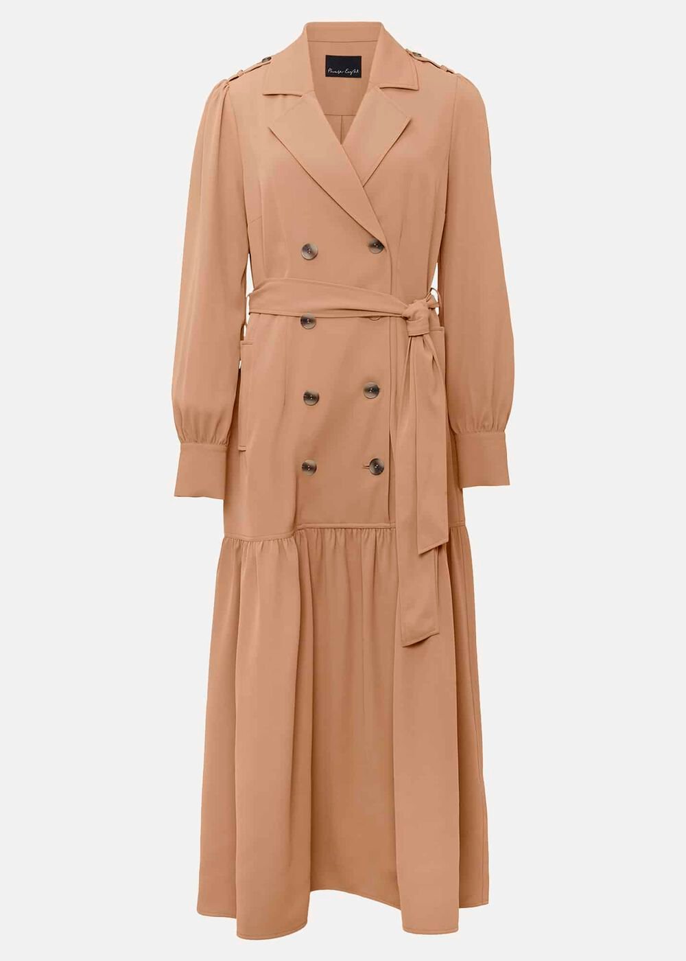 Morgan Trench Midi Dress Camel