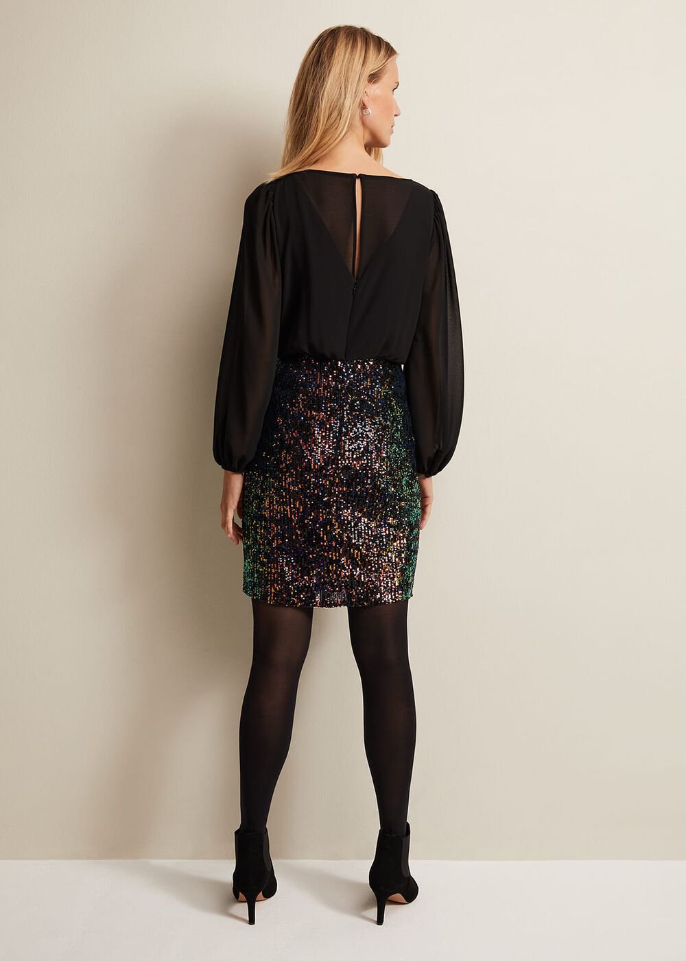 Angel Sequin Mini Dress Multi-Coloured
