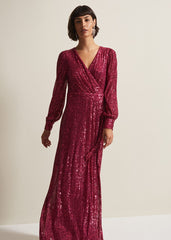 Amily Pink Sequin Maxi Dress Pink