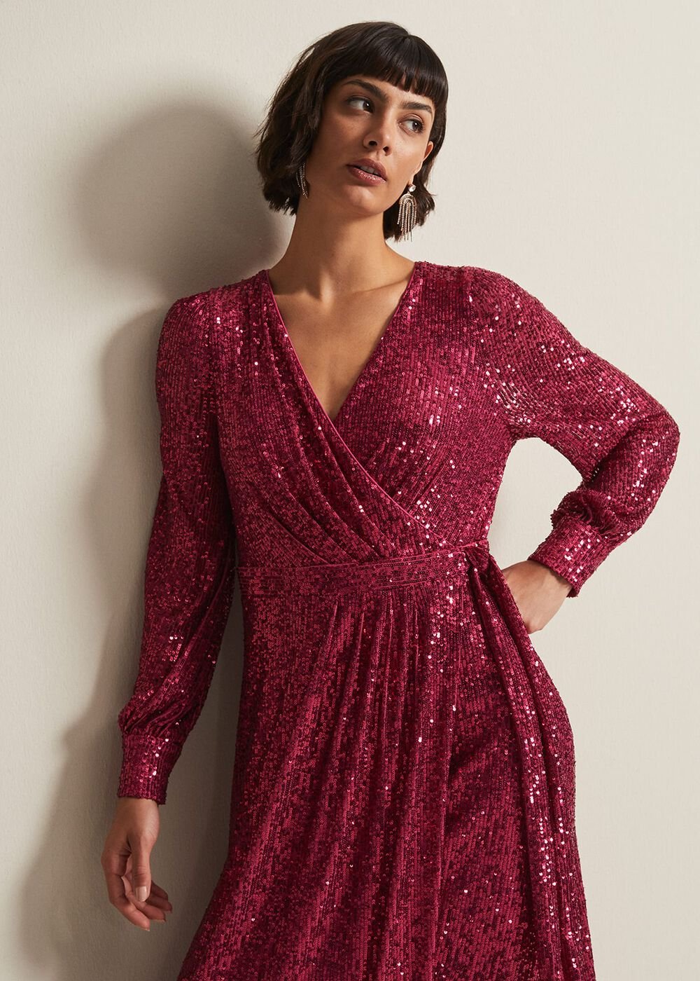 Amily Pink Sequin Maxi Dress Pink