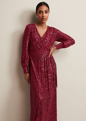 Petite Amily Pink Sequin Maxi Dress Pink