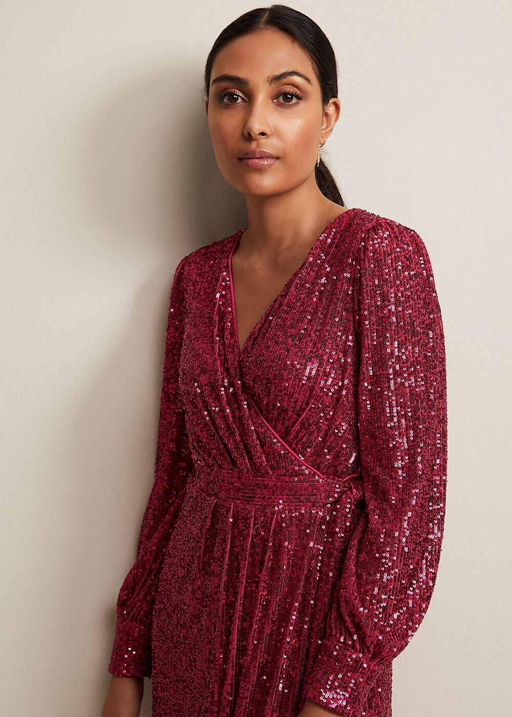Petite Amily Pink Sequin Maxi Dress Pink