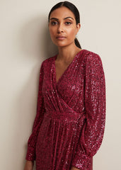 Petite Amily Pink Sequin Maxi Dress Pink