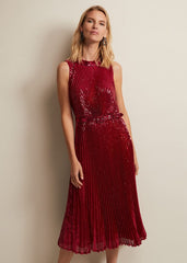 Simara Pink Sequin Midi Dress Pink