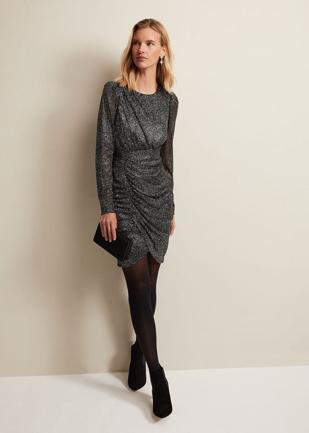 Cady Sparkle Mini Dress Black