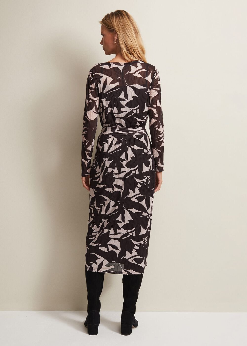 Yvonne Floral Midi Dress Black Multi