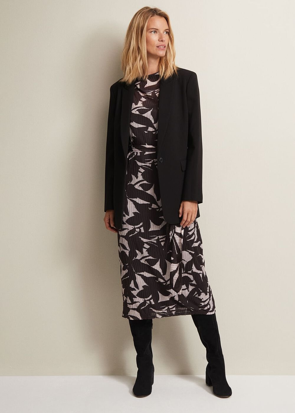 Yvonne Floral Midi Dress Black Multi