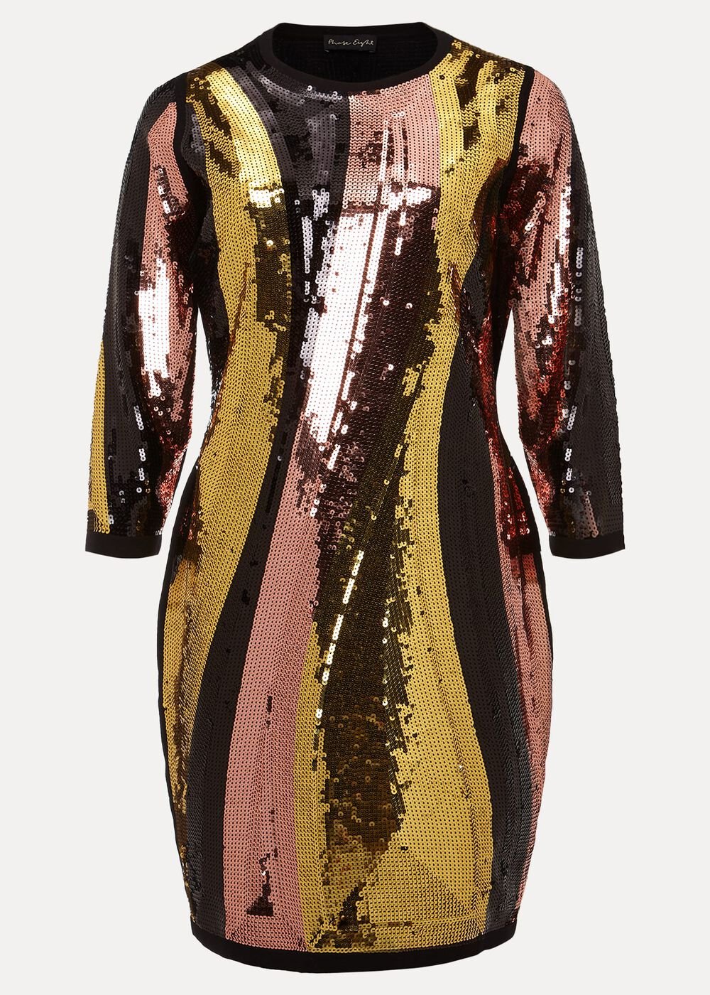 Cassey Rainbow Wave Sequin Dress Multi-Coloured