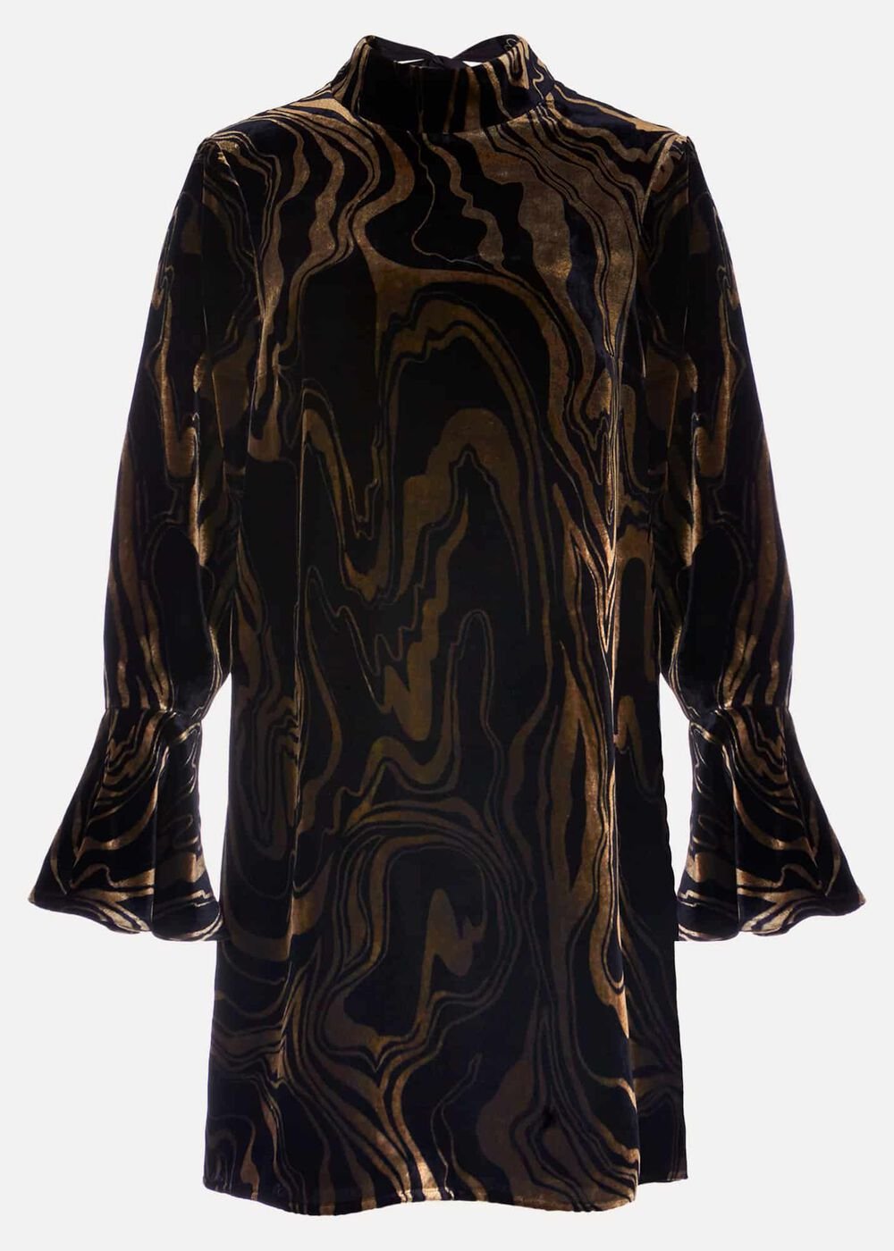 Rayna Velvet Swirl Mini Dress Black