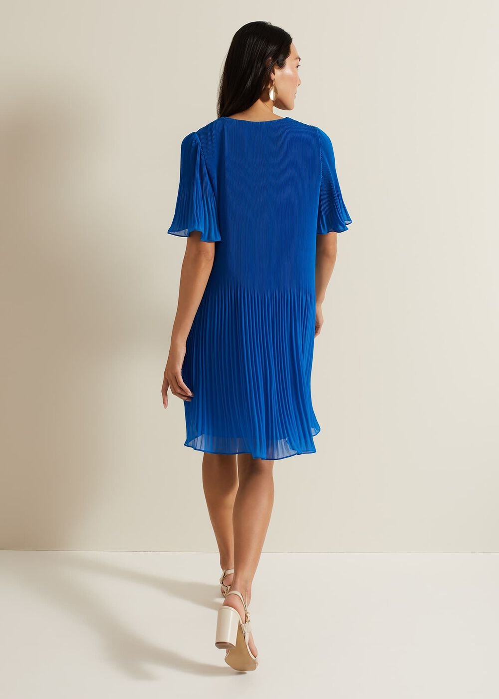 Annabel Pleated Dress Blue