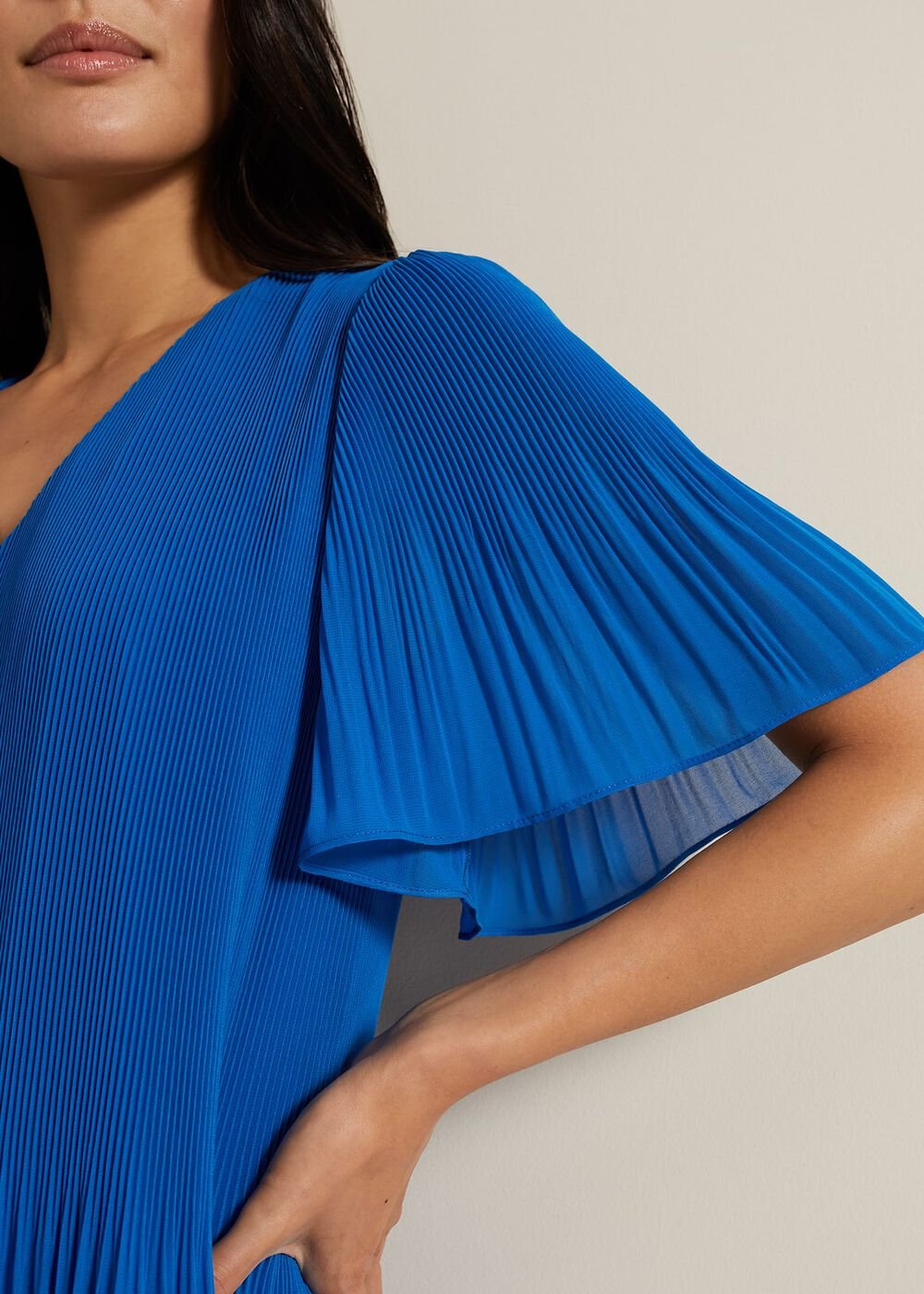 Annabel Pleated Dress Blue