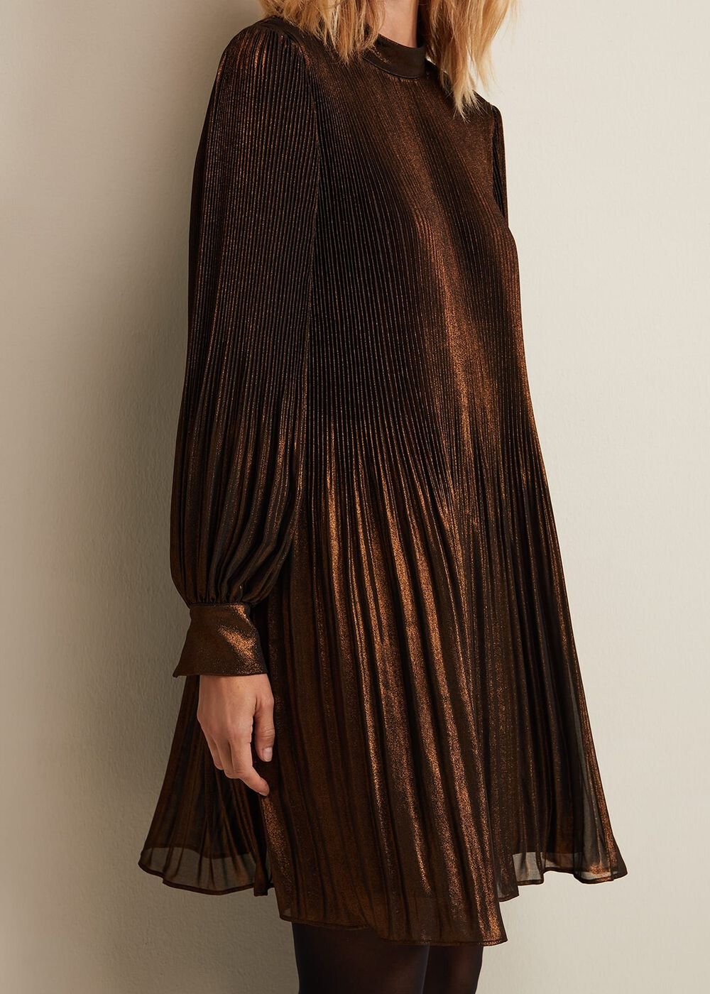 Annabel Foil Dress Gold
