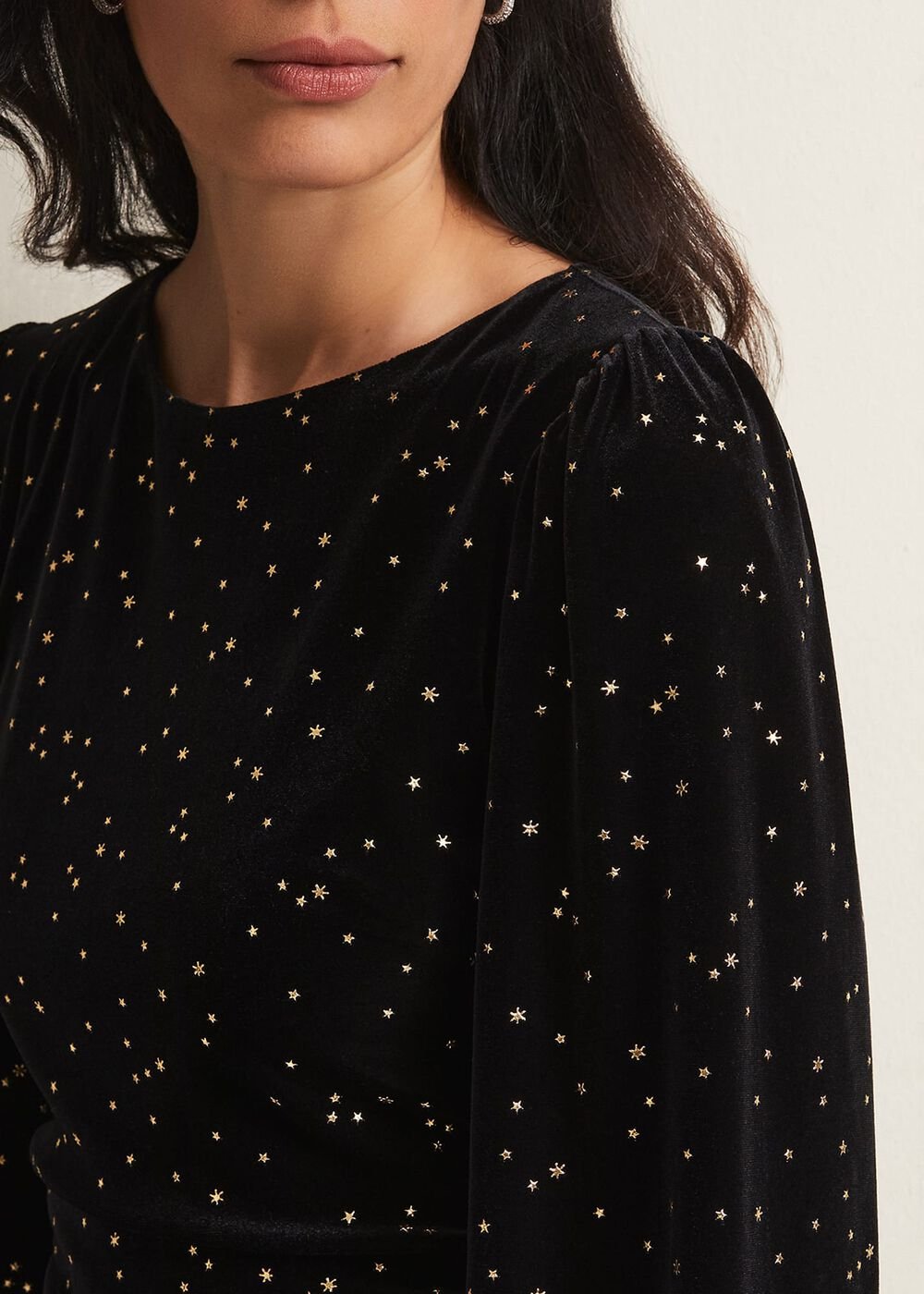 Adele Velvet Mini Dress Black