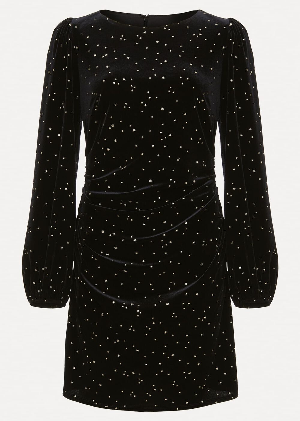 Adele Velvet Mini Dress Black