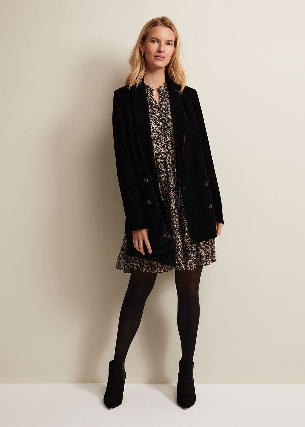 Shreya Leopard Swing Mini Dress Neutral