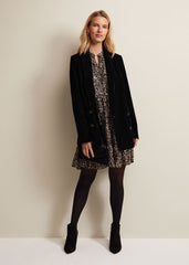 Shreya Leopard Swing Mini Dress Neutral