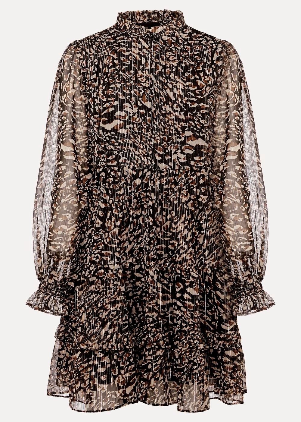 Shreya Leopard Swing Mini Dress Neutral