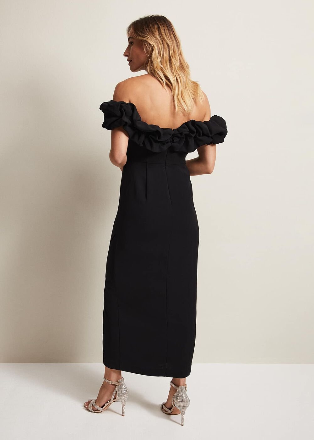 Mallory Black Off The Shoulder Maxi Dress Black