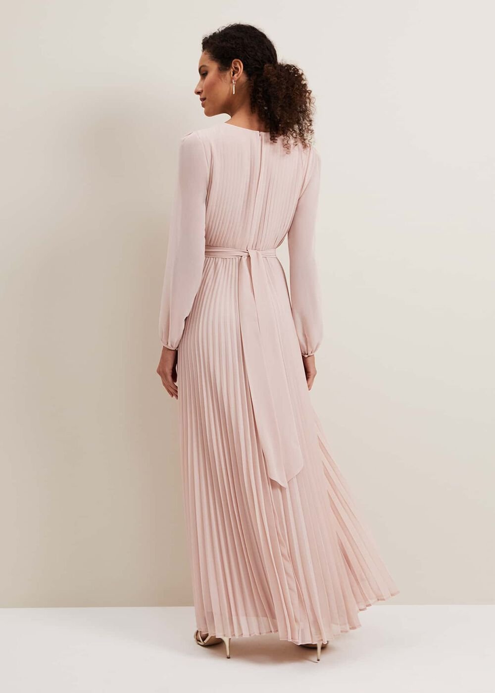 Alecia Pleated Maxi Dress Antique Rose