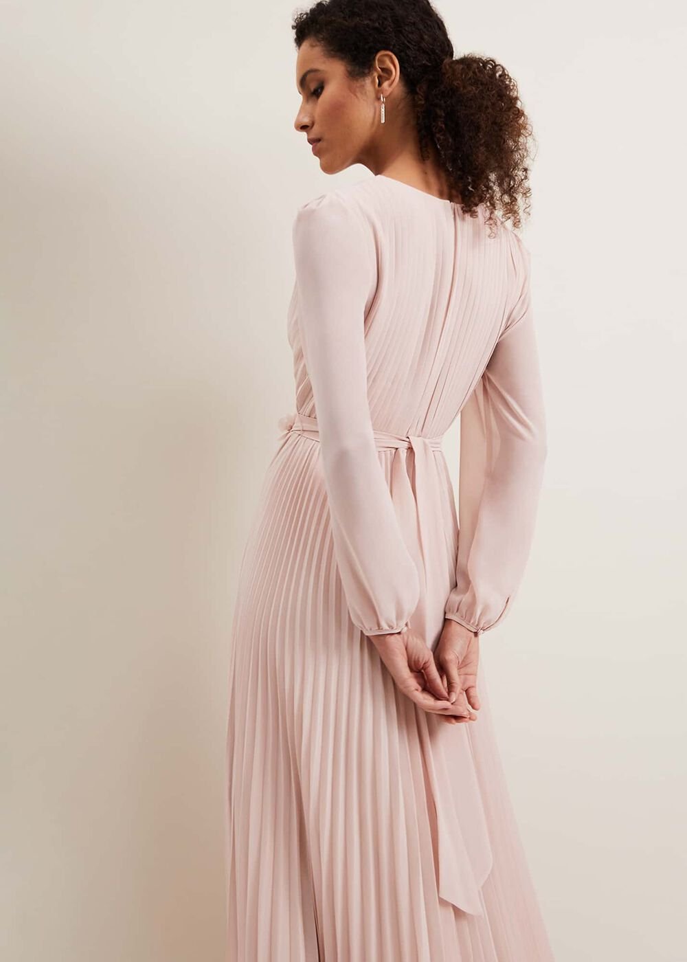 Alecia Pleated Maxi Dress Antique Rose