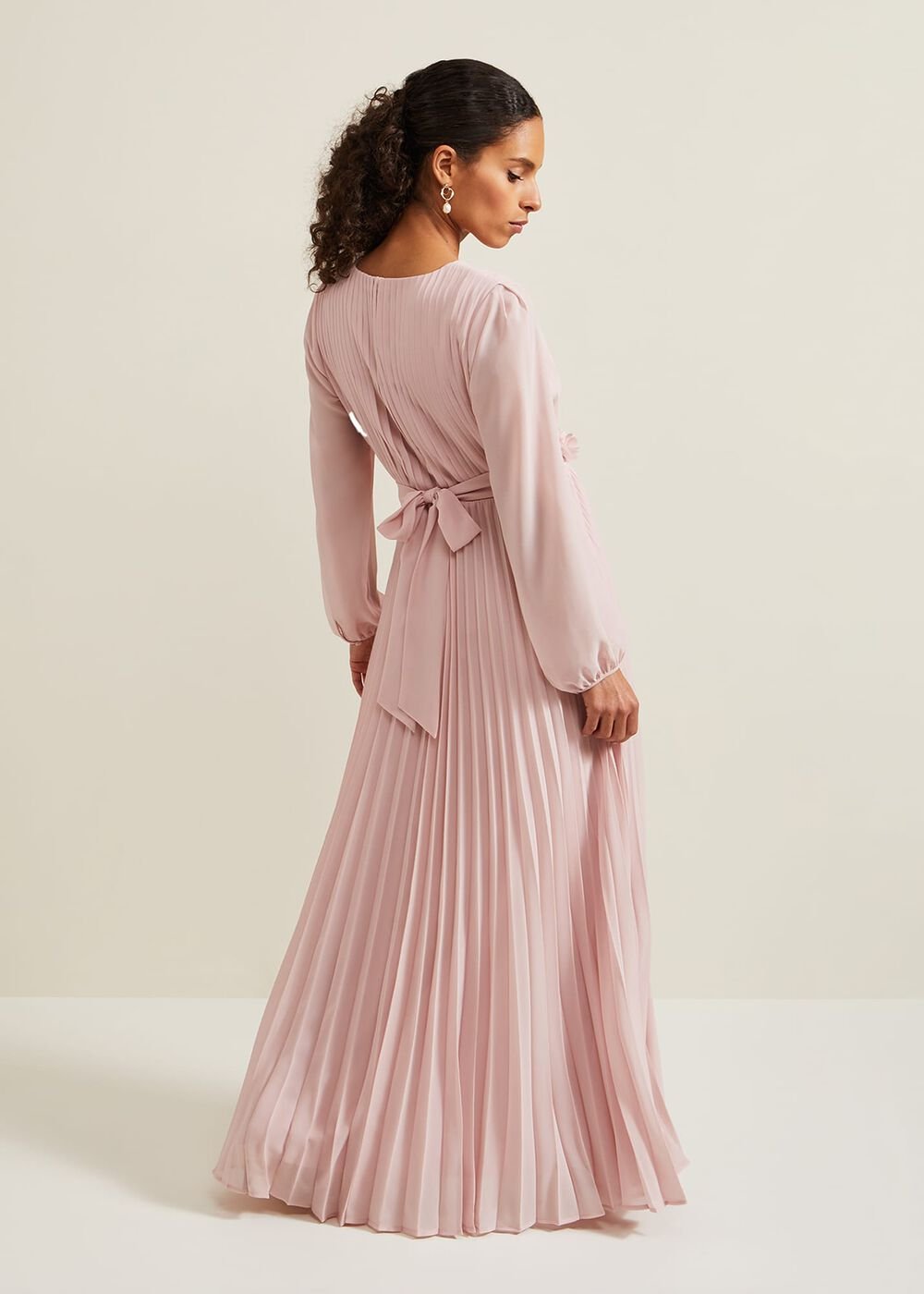 Petite Alecia Pleated Maxi Dress Antique Rose