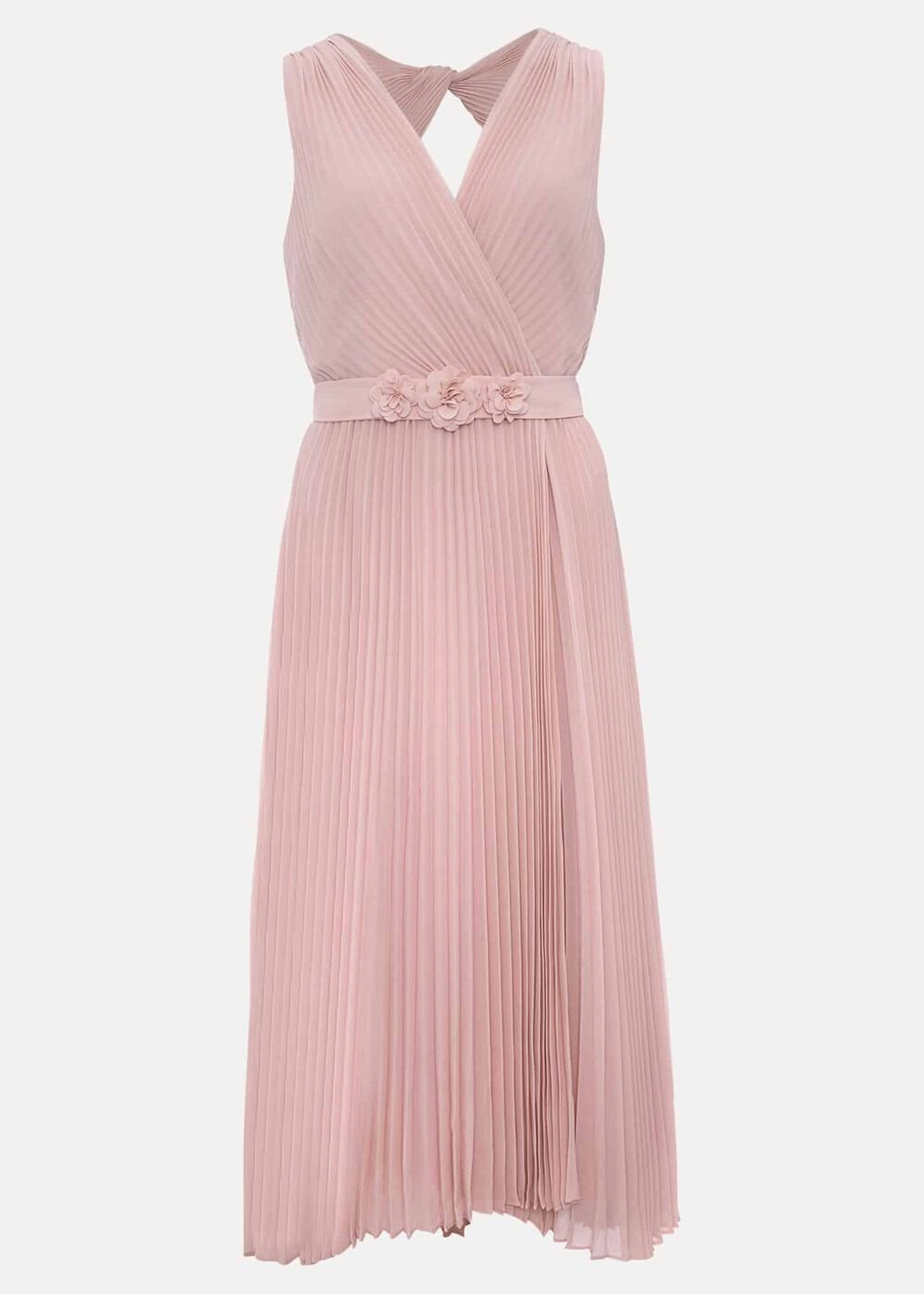 Cressida Pleated Midi Dress Antique Rose