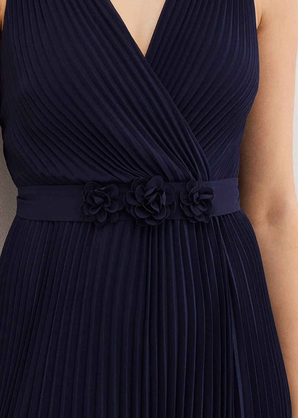 Cressida Pleated Midi Dress Navy
