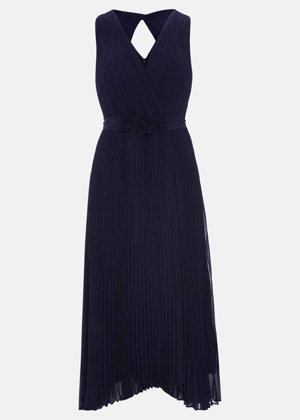 Petite Cressida Pleat Maxi Dress Navy