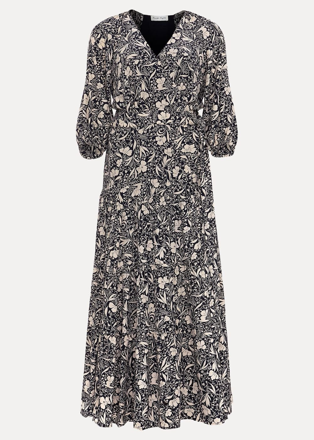 Kezia Floral Wrap Midi Dress Multi-Coloured