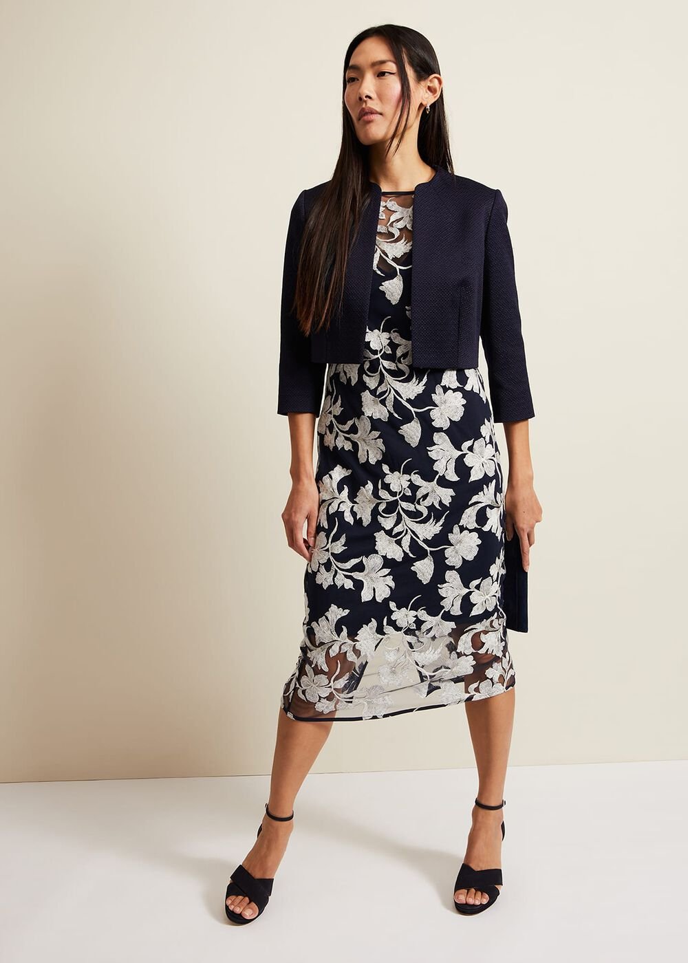 Irina Floral Mesh Midi Dress Multi-Coloured