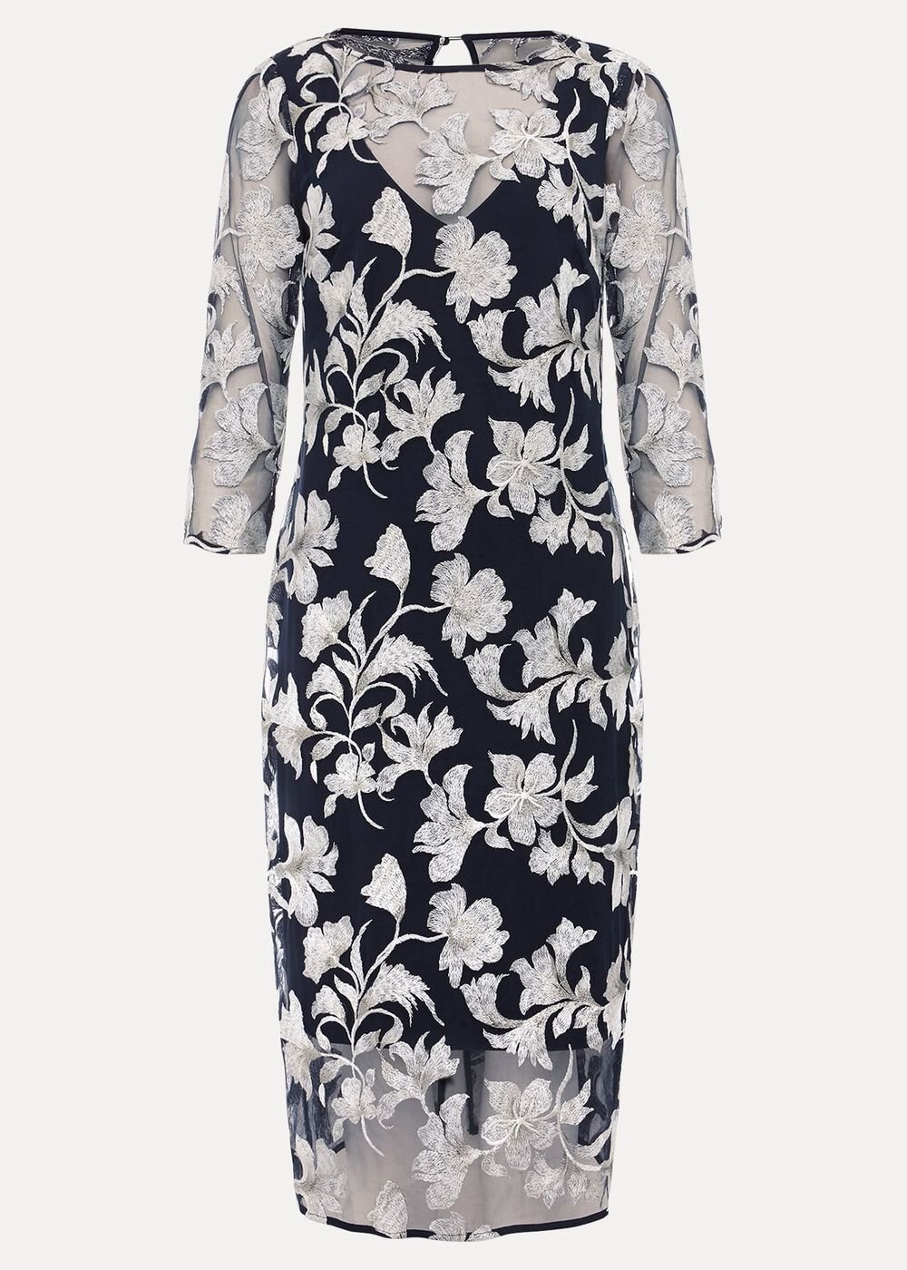 Irina Floral Mesh Midi Dress Multi-Coloured
