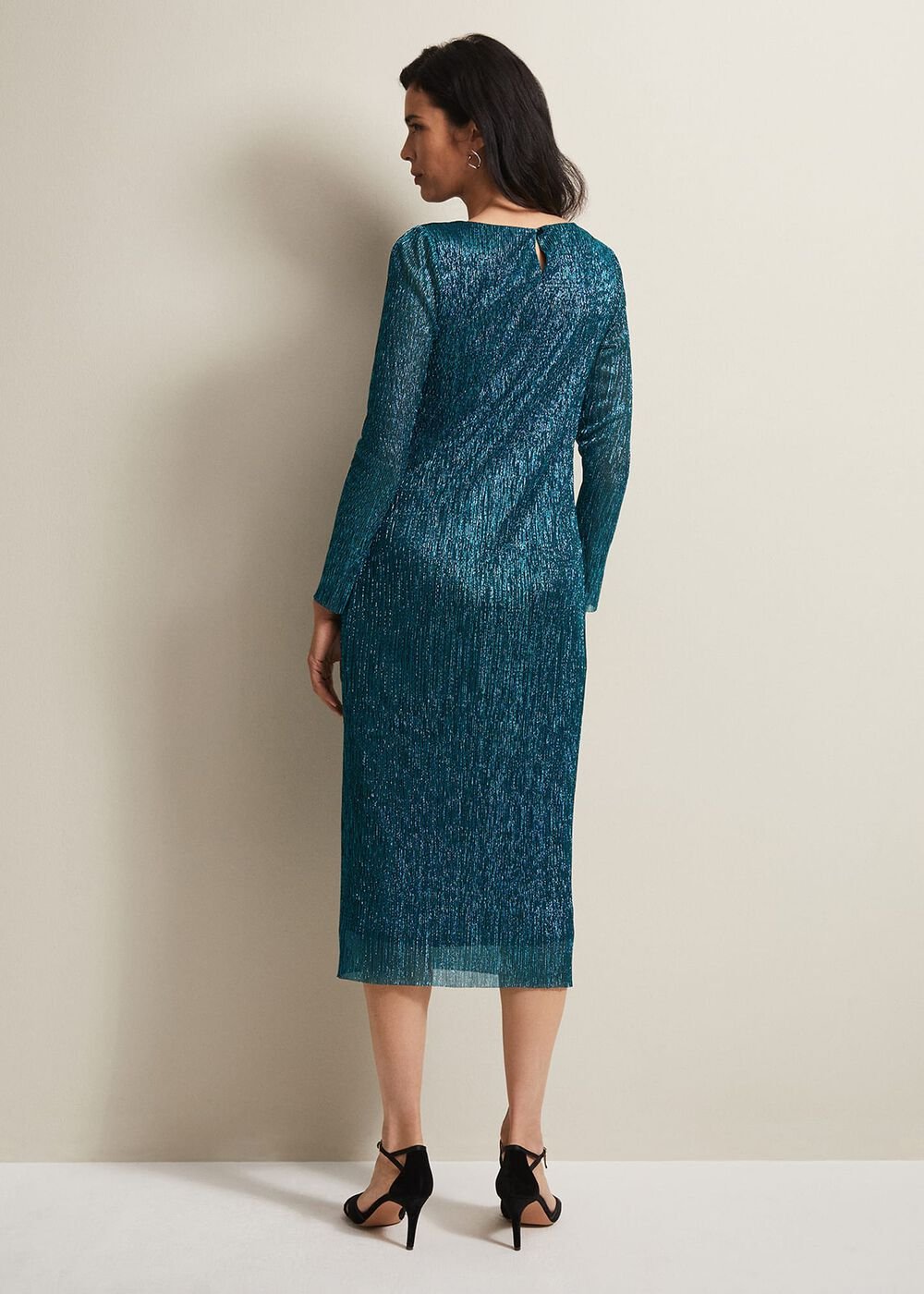 Alix Plisse Dress Blue