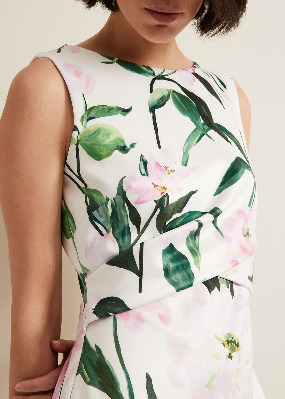 Elsa Floral Scuba Midi Dress Multi-Coloured