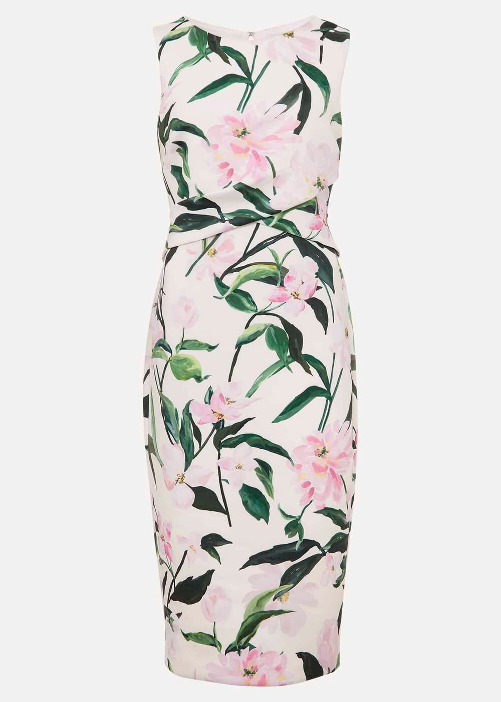 Elsa Floral Scuba Midi Dress Multi-Coloured