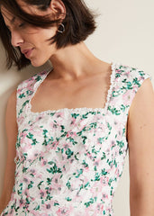 Diana Floral Lace Midi Dress Multi-Coloured