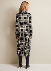 April Geo Midi Dress Black/Multi