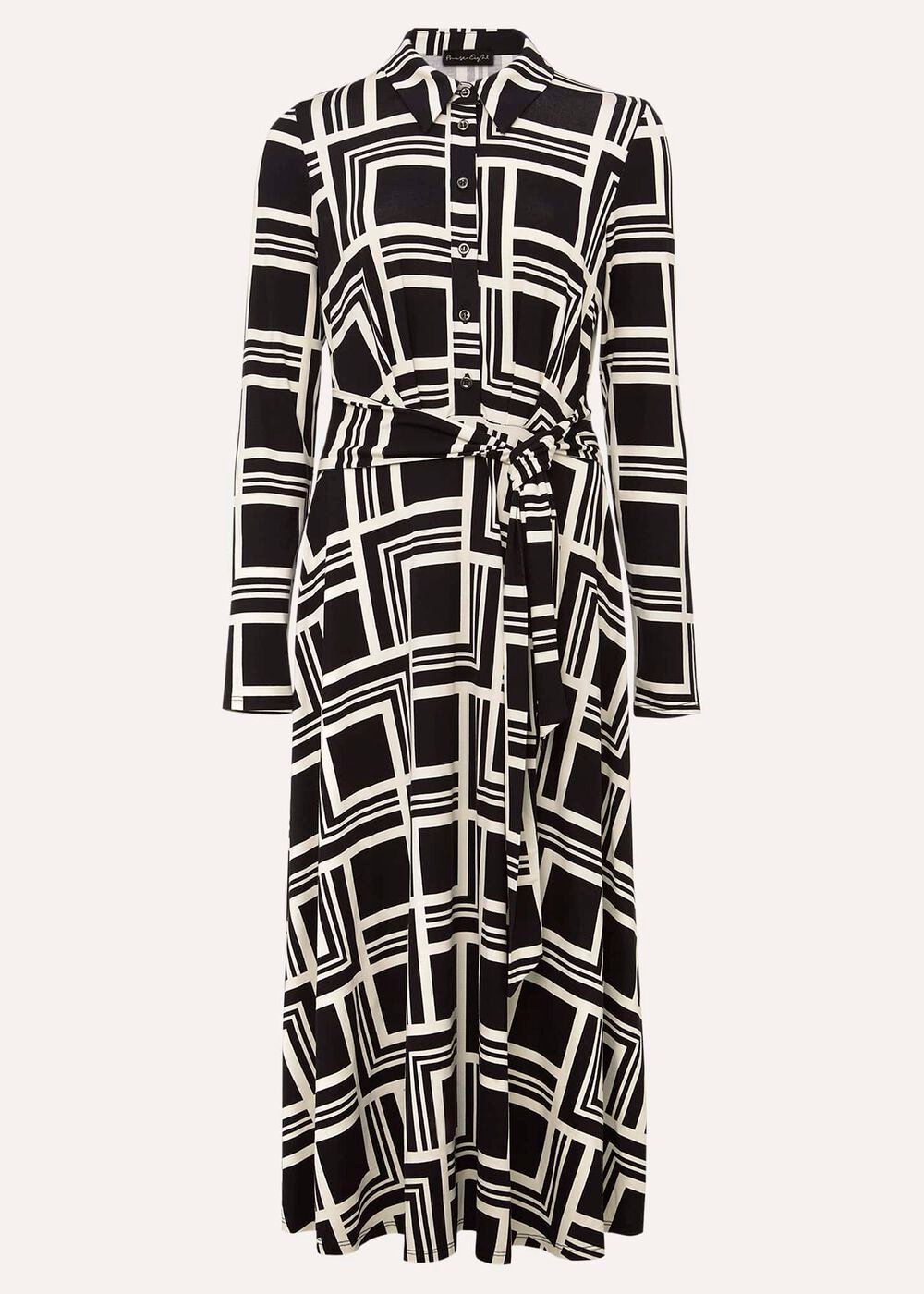 April Geo Midi Dress Black/Multi