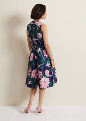 Salina Floral Jacquard Dress Multi-Coloured