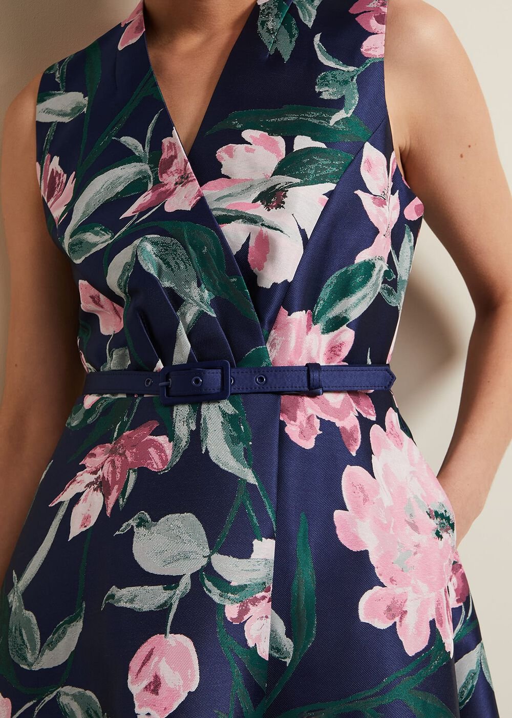 Salina Floral Jacquard Dress Multi-Coloured
