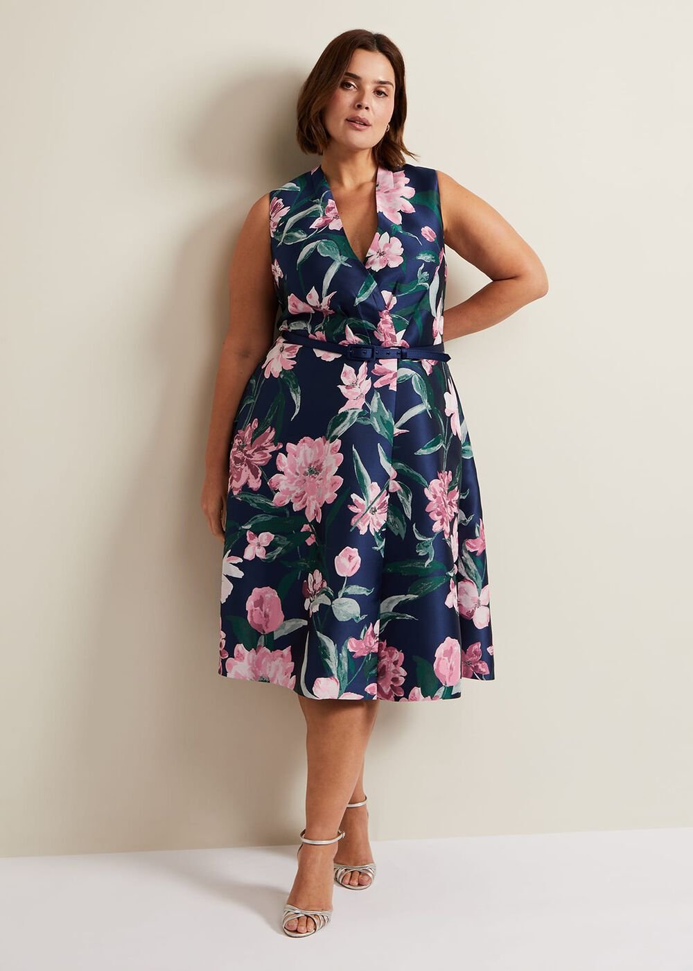Salina Floral Jacquard Dress Multi-Coloured