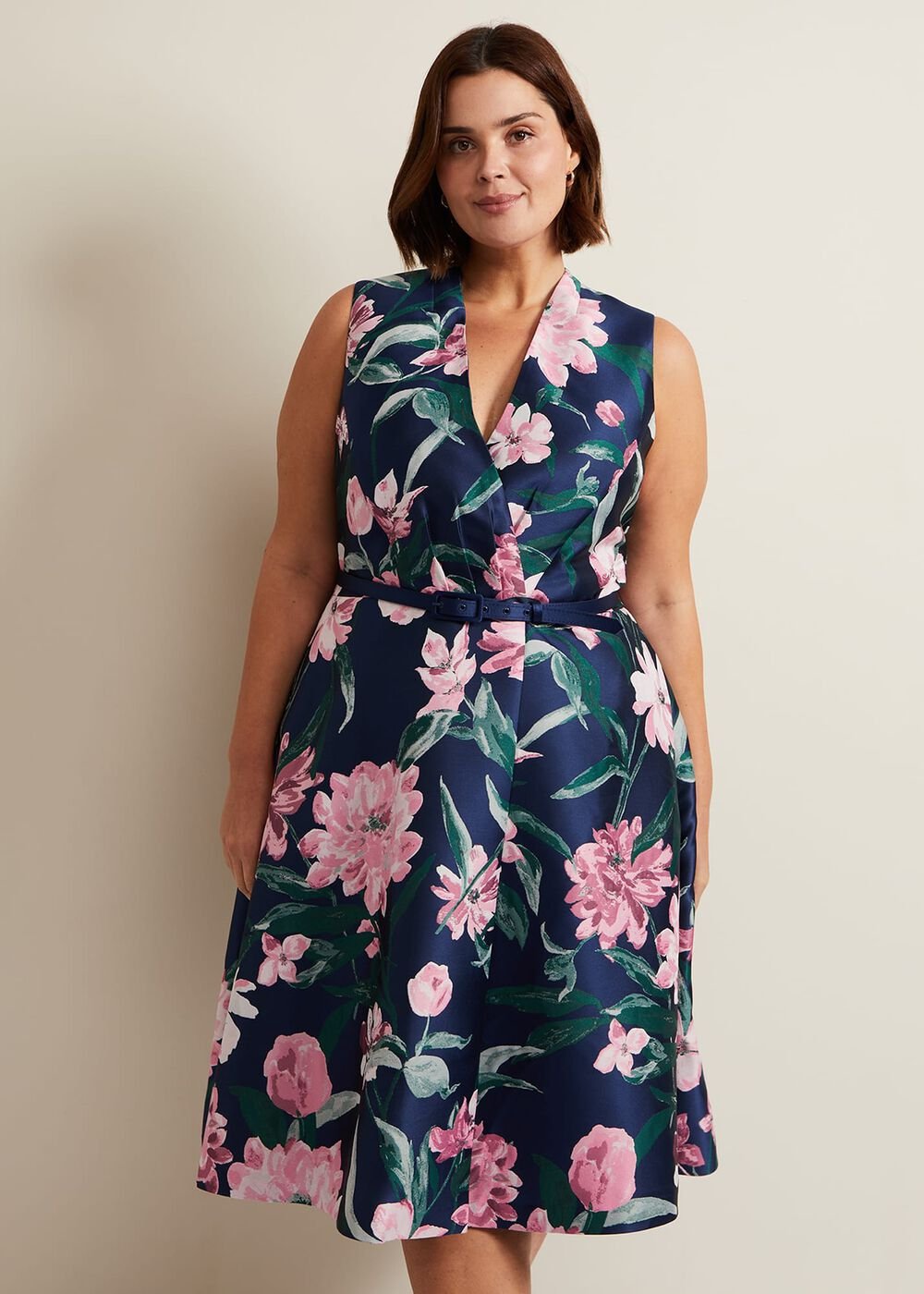 Salina Floral Jacquard Dress Multi-Coloured