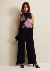 Agnes Floral Overlay Jumpsuit Navy