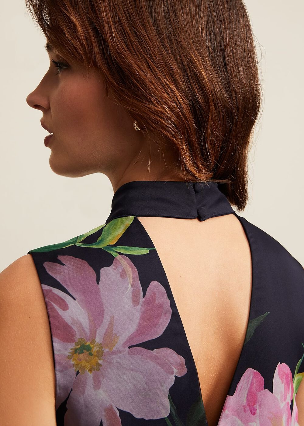 Agnes Floral Overlay Jumpsuit Navy